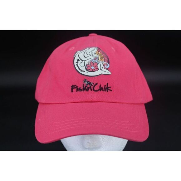 Paramount Apparel Strap Back Hat Adult S/M Pink Fish'n Chik Cap - Picture 1 of 8